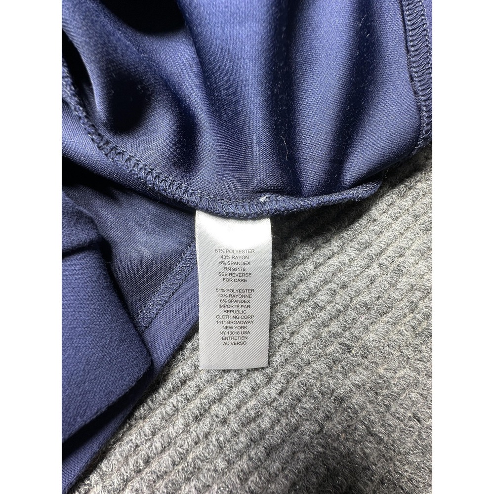 Elie Tahari Sweatshirt Womens XL Navy Crewneck Stripe Sleeve Pullover Stretch - Picture 5 of 9